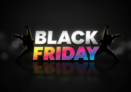 Black Friday sale event featuring promotional offers and discounts. This festive shopping season encourages consumers to take advantage of great deals and savings on a wide range of products.の素材