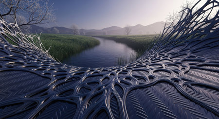 3d illustration of abstract geometric composition,digital artwork for creative graphic design.の素材