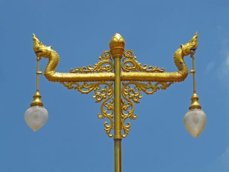 Golden Naga lampの写真素材
