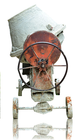 cement mill mixer on white backgroundの写真素材