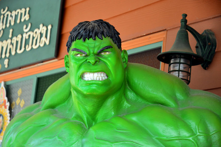 AYUTTAYA ,THAILAND- NOVEMBER 08, 2014: The Hulk model at Thung Bua Chom floating market