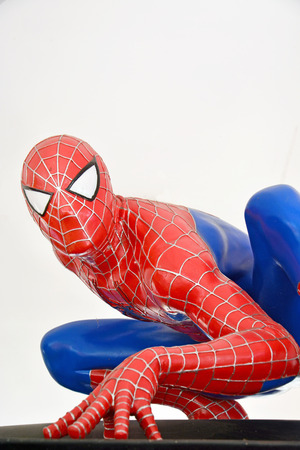 AYUTTAYA,THAILAND - NOVEMBER 22, 2014: Spider-Man model at Thung Bua Chom floating marketのeditorial素材