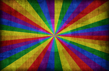 Rainbow color strips pattern, retro vintage styleの写真素材