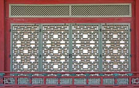 traditional korea wooden windowの写真素材