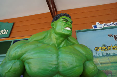 AYUTTAYA ,THAILAND- MAY 30, 2015: The Hulk model at Thung Bua Chom floating marketのeditorial素材