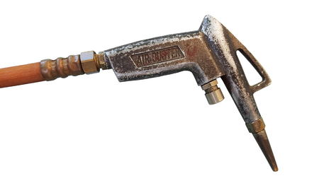 Close up the old air duster on white backgroundの写真素材