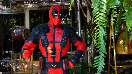 CHACHOENGSAO, THAILAND - FEBRUARY 02, 2019: Deadpool model is shown in the Wat Samanrattanaram...
