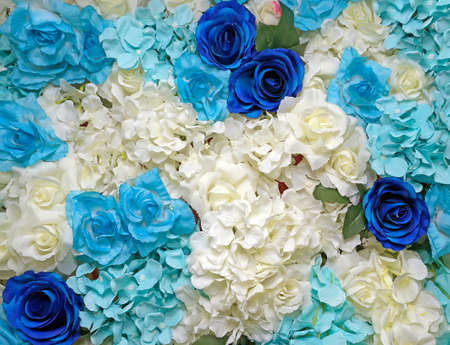 Flowers made of fabric to decorate the background.の写真素材