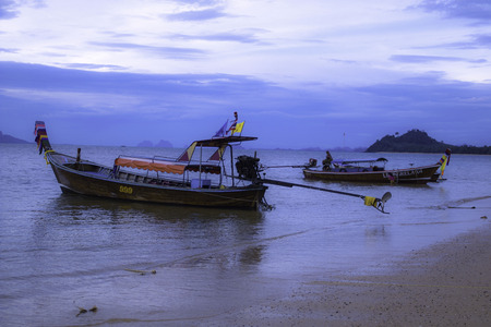 Sea boat and sky.の写真素材