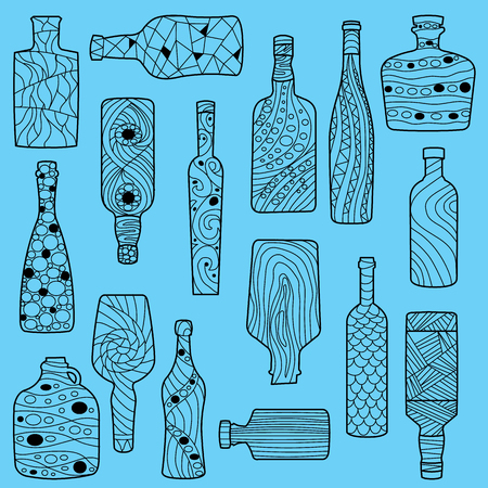 Bluu pattern bottlesのイラスト素材