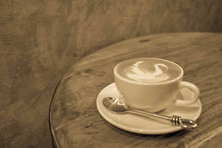 cup of coffee latteの写真素材