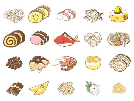 Osechi set / Osechi Japanese New Year dishesのイラスト素材