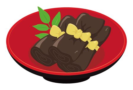 Kelp roll / Japanese New Year dishes / osechiのイラスト素材