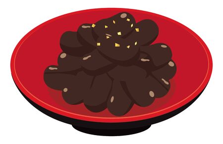Black bean / Japanese New Year dishes / osechiのイラスト素材