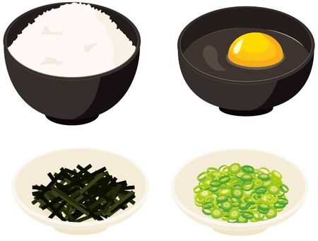 Zousui set : Japanese risotto soup set.のイラスト素材