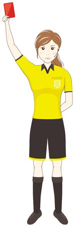 Football referee presenting red cardのイラスト素材