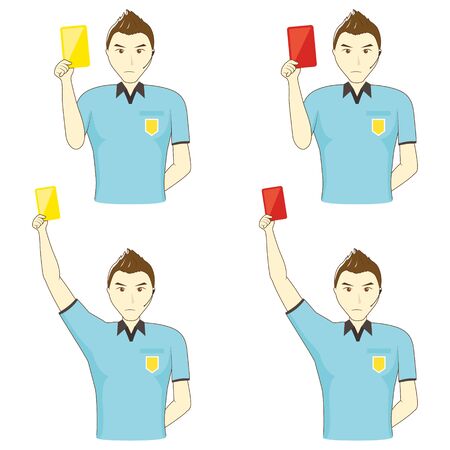 Male referee set presenting cardのイラスト素材