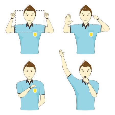 Football Referee Gesture Set: Upper Bodyのイラスト素材