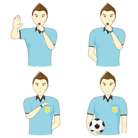 Football Referee Gesture Set: Upper Bodyのイラスト素材