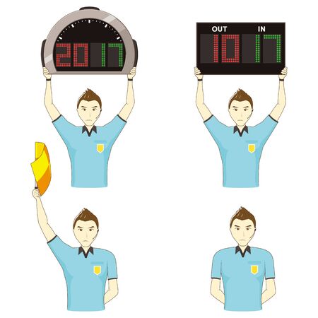 Football Referee Gesture Set: Upper Bodyのイラスト素材