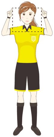 Female Referee Showing VAR (Video Assistant Referee)のイラスト素材