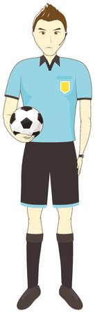 Referee holding a soccer ballのイラスト素材