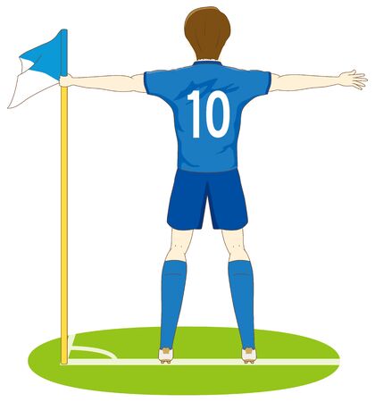 Football player doing goal performanceのイラスト素材