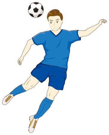 Football player heading the ballのイラスト素材