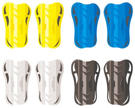 Shin Pads of different colors / Vector illustration.のイラスト素材