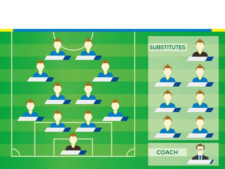 Football (soccer) starting member templateのイラスト素材