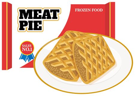 Frozen meat pies. illustration Vectorのイラスト素材