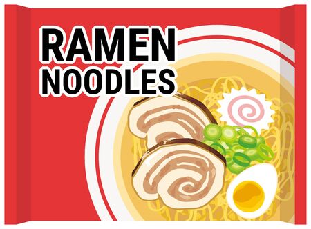 Ramen in a bag. illustration Vectorのイラスト素材