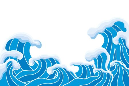 Splashing and lively waves. illustration Vectorのイラスト素材