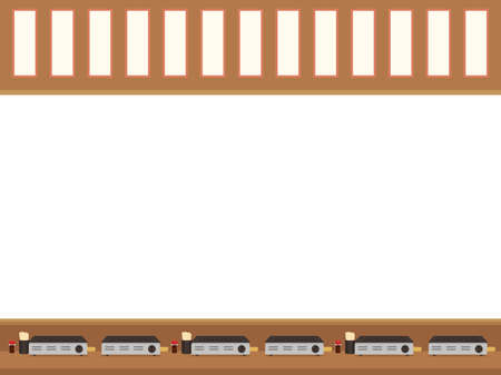 Old-fashioned Japanese yakiniku restaurant. Vector illustrationのイラスト素材
