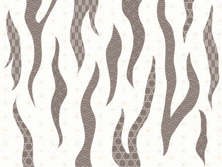 Japanese pattern and tiger pattern. Vector illustrationのイラスト素材
