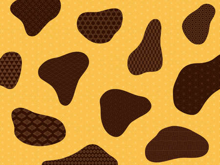 Japanese pattern and Giraffe pattern. Vector illustrationのイラスト素材