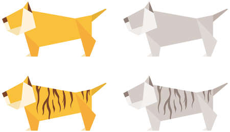 An origami set inspired by the Japanese New Year.のイラスト素材