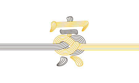 Japanese traditional culture "Mizuhiki". Vector illustrationのイラスト素材