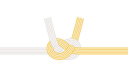 Japanese traditional culture "Mizuhiki". Vector illustrationのイラスト素材