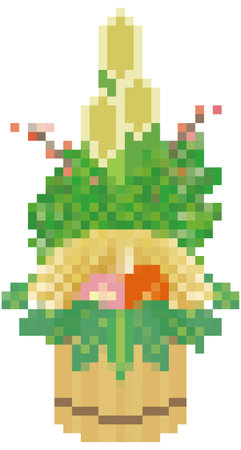 Dot picture Kadomatsu. Vector illustration.のイラスト素材