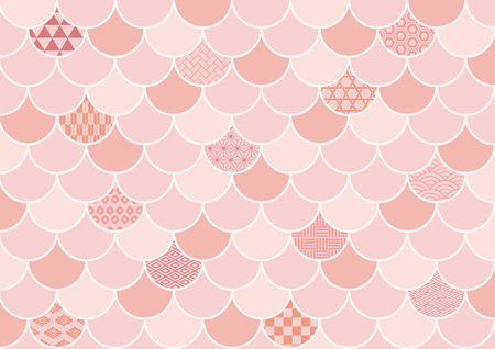 Dragon scale pattern and Japanese pattern.のイラスト素材