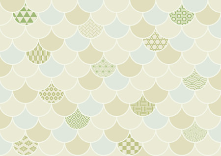 Dragon scale pattern and Japanese pattern.のイラスト素材
