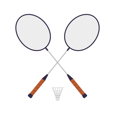 Rackets of badminton, isolated on white background. Sport game.のイラスト素材