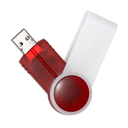 Close view of a memory stick isolated on a white backgroundの写真素材