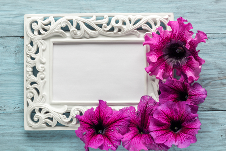frame with space for text, framed by flowersの写真素材