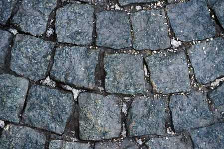 The texture of paving stone masonry, close up