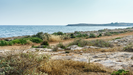 Rocky beach in Ayia Napaの写真素材