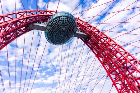 The design of the Rainbow Bridge in Moscow closeupの写真素材
