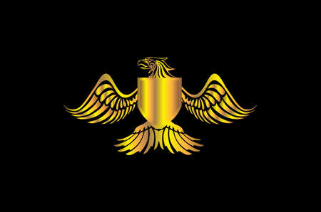eagle icon with gold colorのイラスト素材