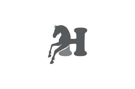 horse icon with the letter H fuseのイラスト素材